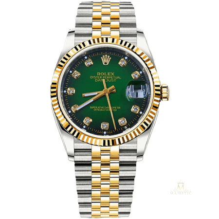Rolex date-just gold gren