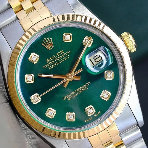 Rolex date-just gold gren